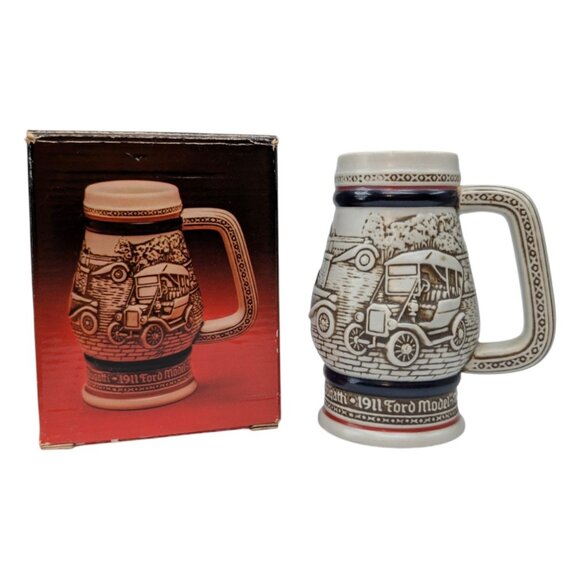 Vtg Avon Car Classics Ceramic Stein Cream Ford Model T 1982 with Box 5" - Picture 1 of 14